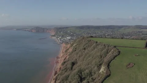Sidmouth, Devon 4K Drone Footage Stock Footage 172620161