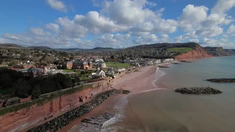 Sidmouth, Devon 4K Drone Footage Stock Footage 173505785