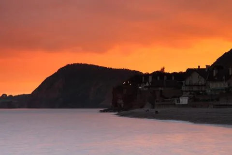Sidmouth in devon by sunlight Stock Photos