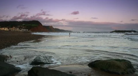 Sidmouth in devon by sunlight Stock Photos