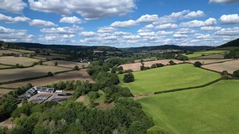 Sidmouth, England (26/08/22): The River Sid Valley and a Sewage Farm 库存影片 343829089