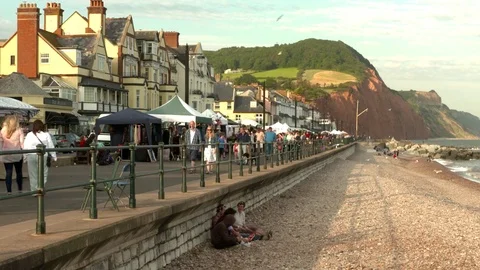 SIDMOUTH WATERFRONT 库存影片 84446972