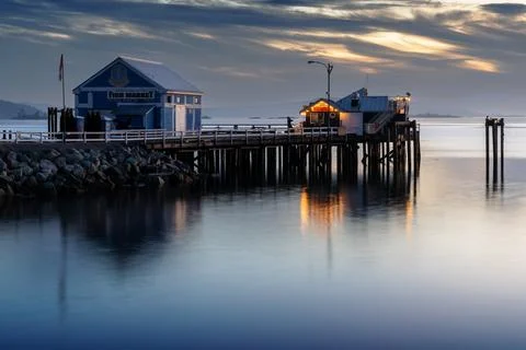 Sidney Canada August 29 2022 Sidney by the Sea Morning Dawn Light Фото