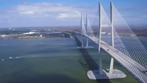 Sidney Lanier Bridge Aerial Stockbeeldmateriaal 86140984