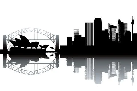 Sidney skyline Stock Illustration