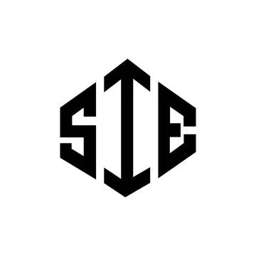 SIE letter logo design with polygon shape. SIE polygon and cube shape logo .. Illustrazione stock