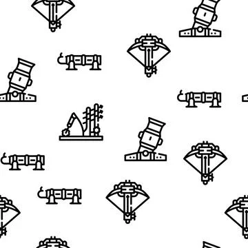 Siege Engine Catapult Vector Seamless Pattern Illustrazione stock