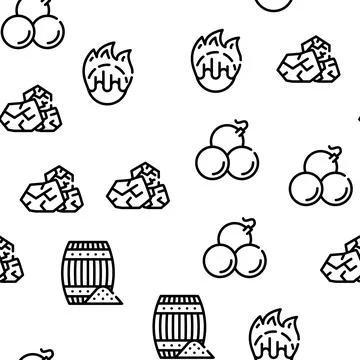 Siege Engine Catapult Vector Seamless Pattern 스톡 일러스트