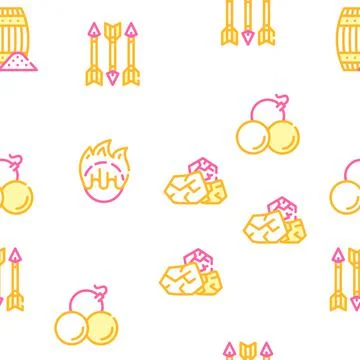 Siege Engine Catapult Vector Seamless Pattern 스톡 일러스트