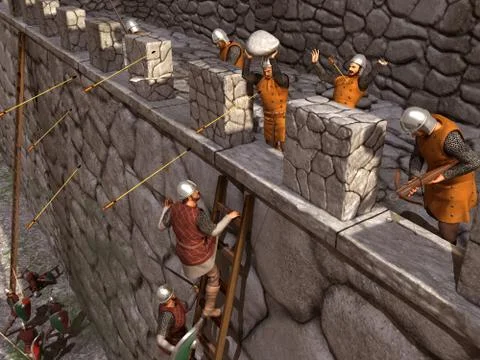 Siege to a medieval castle イラスト素材
