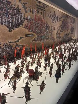 Siege of Osaka, displayed inside Osaka Castle Stock Photos