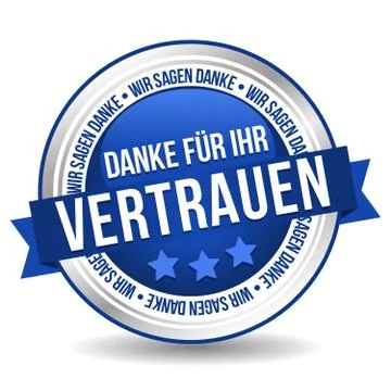 Siegel Button Banner - Danke fr Ihr Vertrauen - in blau und silber Stock Illustration