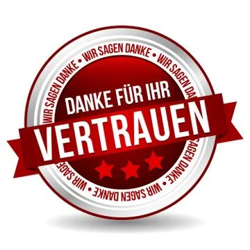 Siegel Button Banner - Danke fr Ihr Vertrauen - in rot und silber Stock Illustration