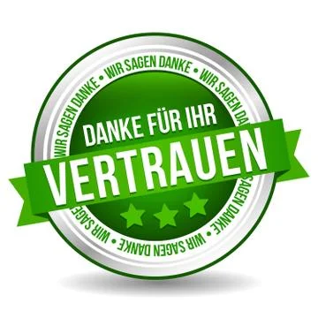 Siegel Button Banner - Danke fr Ihr Vertrauen - in grn und silber Stock Illustration