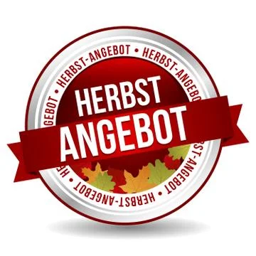 Siegel Button Banner - Herbst-Angebot - in rot und silber Stock Illustration