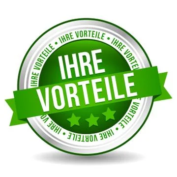 Siegel Button Banner - Ihre Vorteile - in grn und silber Stock Illustration