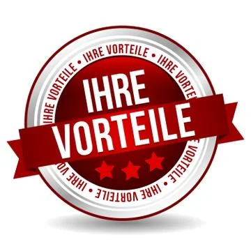Siegel Button Banner - Ihre Vorteile - in rot und silber Stock Illustration