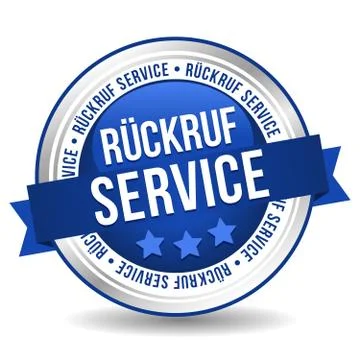 Siegel Button Banner - Rckruf Service - in blau und silber Stock-Illustration