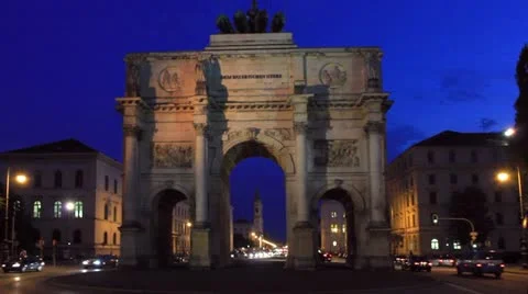 Siegestor in munich, germany Stock Footage 12031202