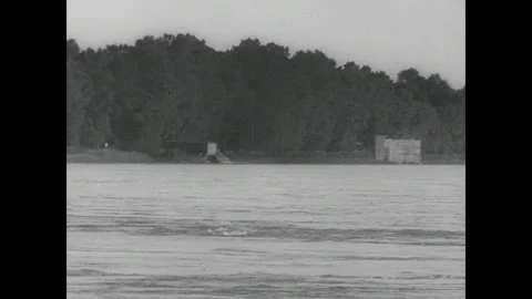 Siegfried Line defences by river Stock Footage 252526784