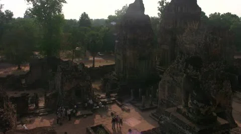 Siem Reap East Mebon Top Stock Footage