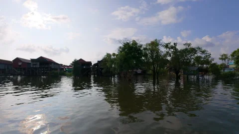 Siem Reap Kompong Phluk Floating Village Stock Footage 306047160
