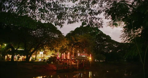 The Siem Reap River During Sunset Time in Siem Reap, Cambodia Stock Footage 151184904