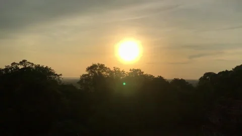 Siem Reap sunset view on top of Phnom Bakheng moutnain in Cambodia Stock Footage 154715650