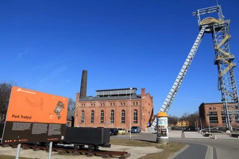 SIEMIANOWICE SLASKIE, POLAND - MARCH 9, 2015: Industrial Heritage Park in Sie Stock Photos