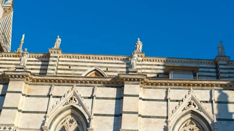 Siena cathedral facade and bell tower Stock Footage 334808287