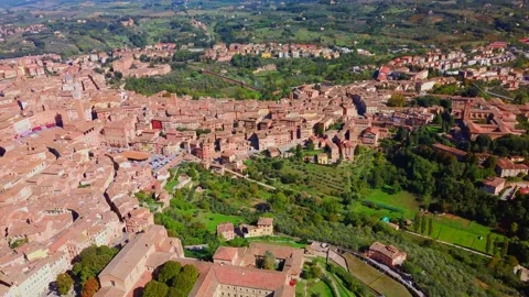 Siena centre from Laterino drone view Stock Footage 185905740