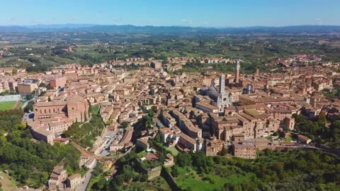 Siena centre from Laterino drone view Stock Footage 185905908