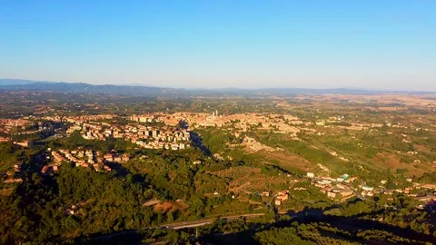 Siena drone view from Belcaro Stock Footage 116014422