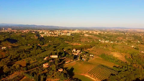 Siena drone view from Belcaro Stock Footage 116014446