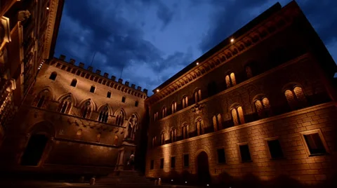 Siena at night Stock Footage 31300170