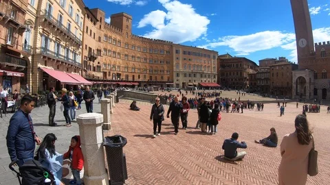 Siena Piazza del Campo Video stock 109063186
