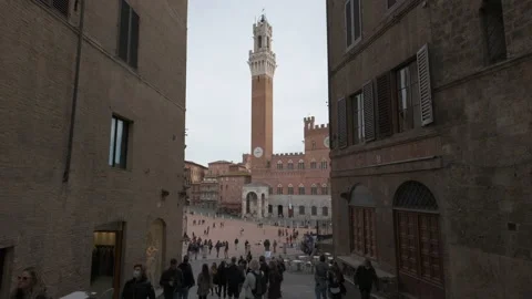 Siena Piazza del Campo Square, Tuscany 스톡 동영상 169698647