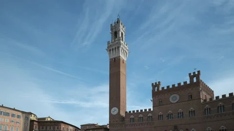 Siena Piazza del Campo Square, Torre del Mangia Time Lapse in Tuscany, Italy Stock Footage 169699508