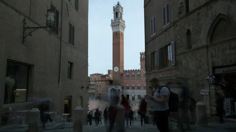 Siena Piazza del Campo Square, Tuscany Time Lapse 스톡 동영상 169700739