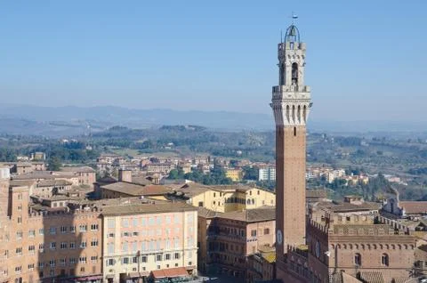 Siena Tower and Square Stock Photos