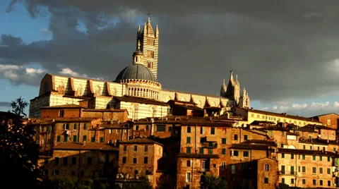 Siena view of the cathedral Stock Footage 31302759