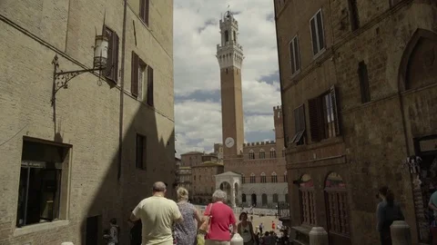 Siena View on the Main Square 4K Stock Footage 76670769