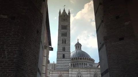 Siena's cathedral is one of the finest examples of Italian Gothic architecture Stock Footage 306011067