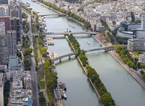 Siene River from the Eiffel Tower Stock Photos