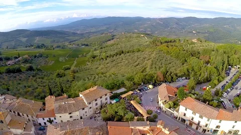 Sienna. Flight of the camera. Elegant view of the mountains, sky and clouds. Stock Footage 93160281