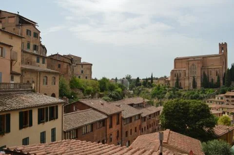 Sienna roofs Stock Photos