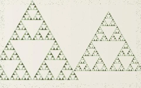 Sierpinski Triangle Fractal Pattern in Sage Green イラスト素材