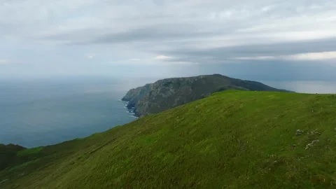 Sierra de la Capelada Ridges Against Cloudy Sky. Aerial Drone Shot Stock Footage 252270313