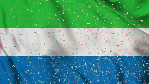 Sierra flag seamless animation with paper confetti Stock-Footage 223344369