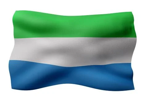 Sierra Leone 3d flag Stock Illustration
